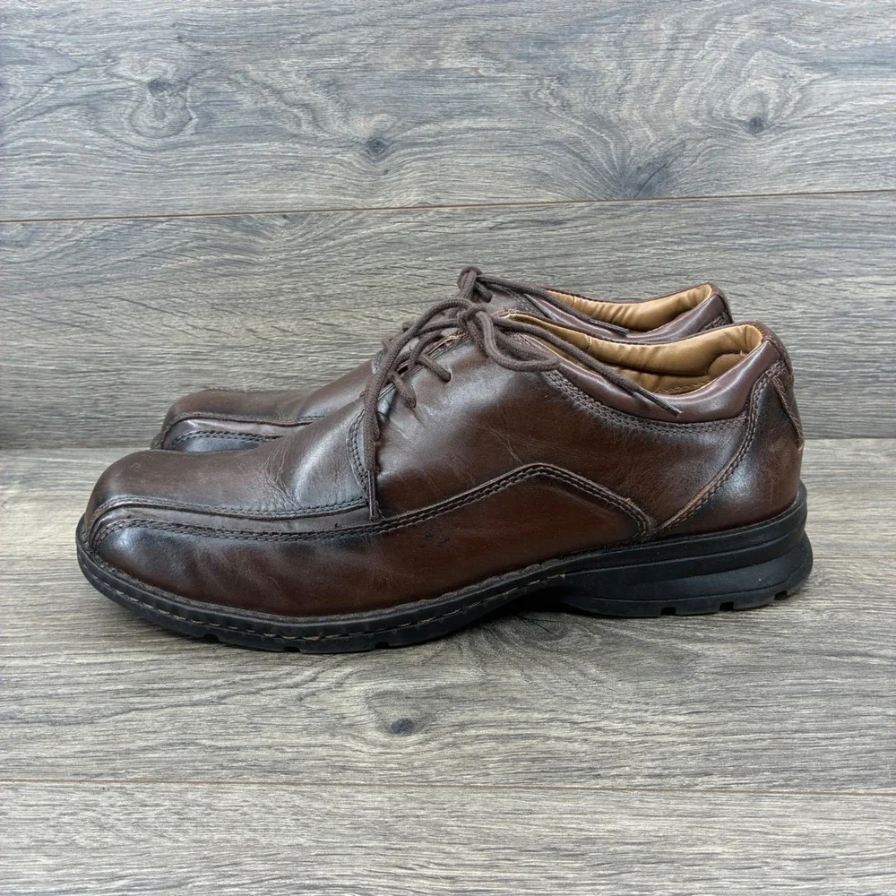 Dockers Pro Style Mens Brown Leather Oxford Dress Shoes Lace Up Comfort 13M